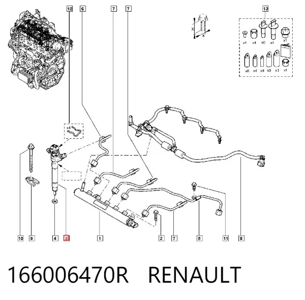 Inyector 166006470R Renault (RVI)