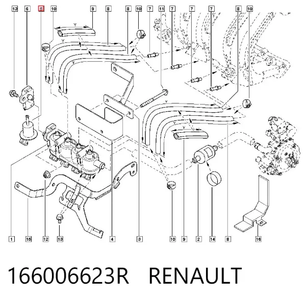 Inyector 166006623R Renault (RVI)