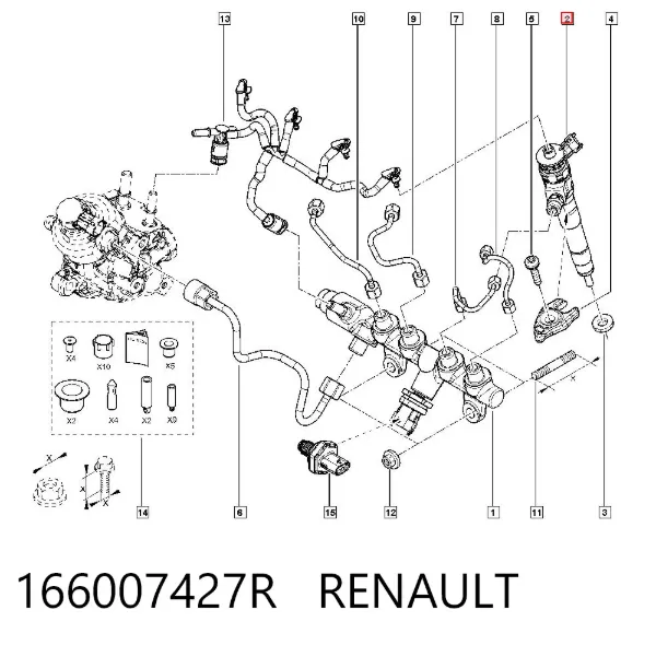 Inyector 166007427R Renault (RVI)
