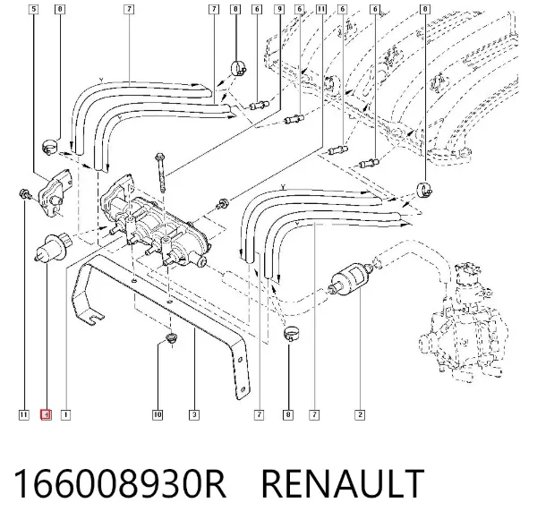 Inyector 166008930R Renault (RVI)