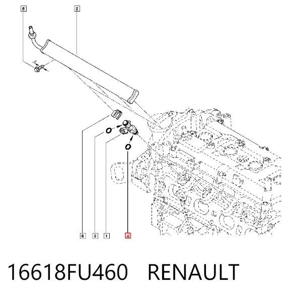 Junta de inyectores 16618FU460 Renault (RVI)
