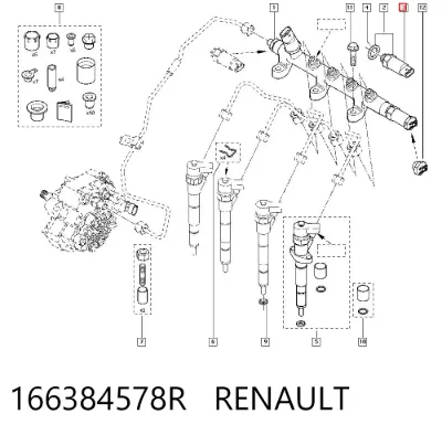 Sensor de presión de combustible RENAULT 166384578R
