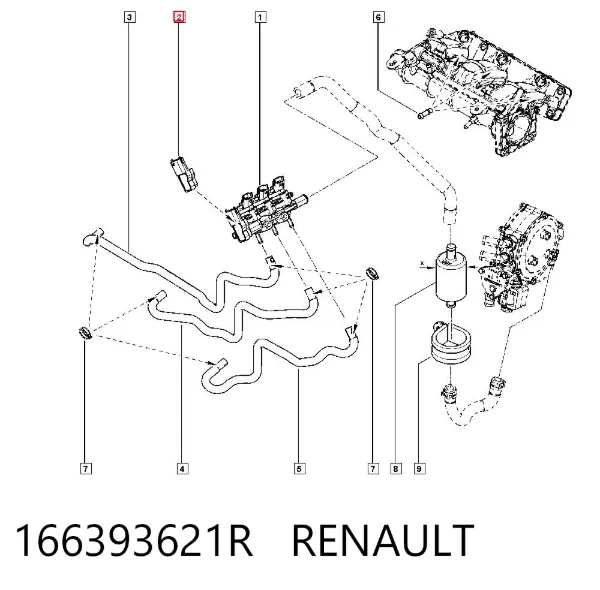 Sensor de presión del colector de admisión 166393621R Renault (RVI)