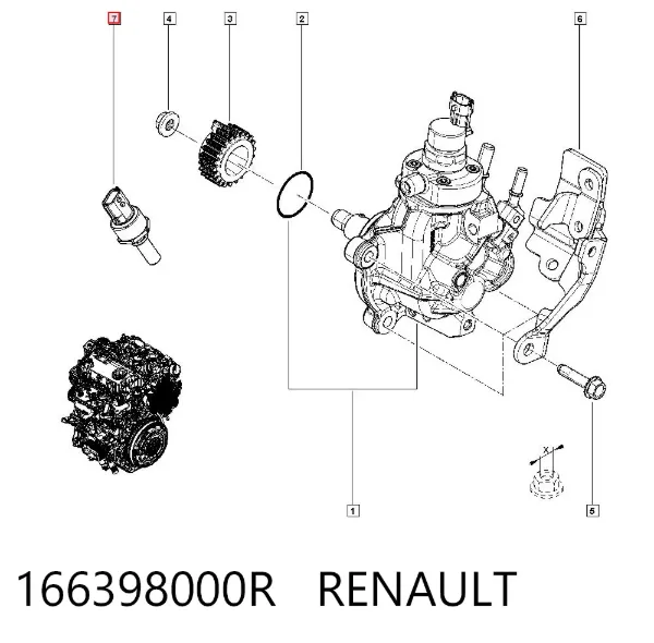 Sensor de presión de combustible 166398000R Renault (RVI)