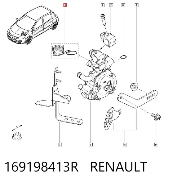 Filtro de combustible 169198413R Renault (RVI)