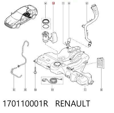 Módulo de bomba de combustible con sensor de nivel de combustible RENAULT 170110001R