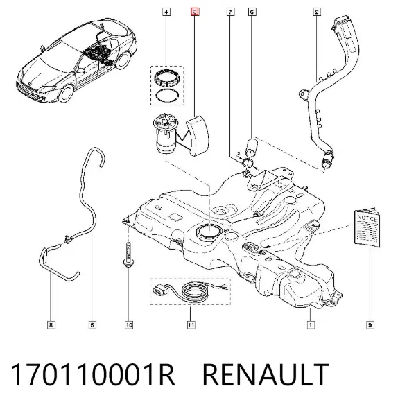 Bomba de gasolina 170110001R Renault (RVI)