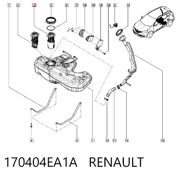 Bomba de gasolina 170404EA1A Renault (RVI)