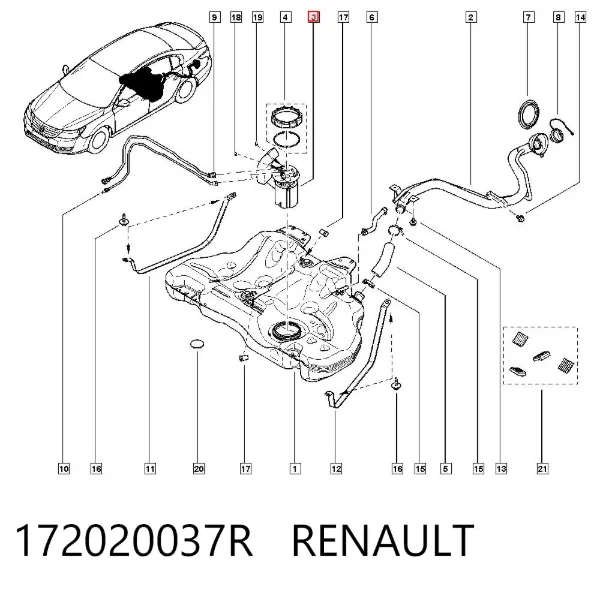 Bomba de gasolina 172020037R Renault (RVI)