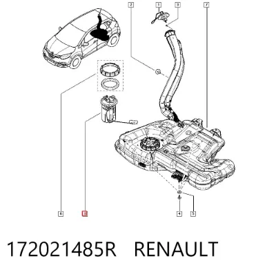 Módulo de bomba de combustible con sensor de nivel de combustible RENAULT 172021485R