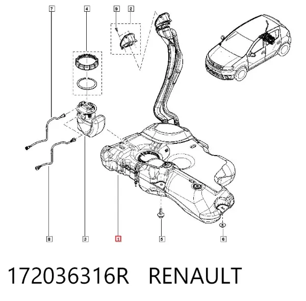 Depósito de gasolina Renault SANDERO II