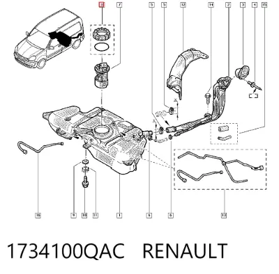 Tapa de la bomba de combustible RENAULT 1734100QAC