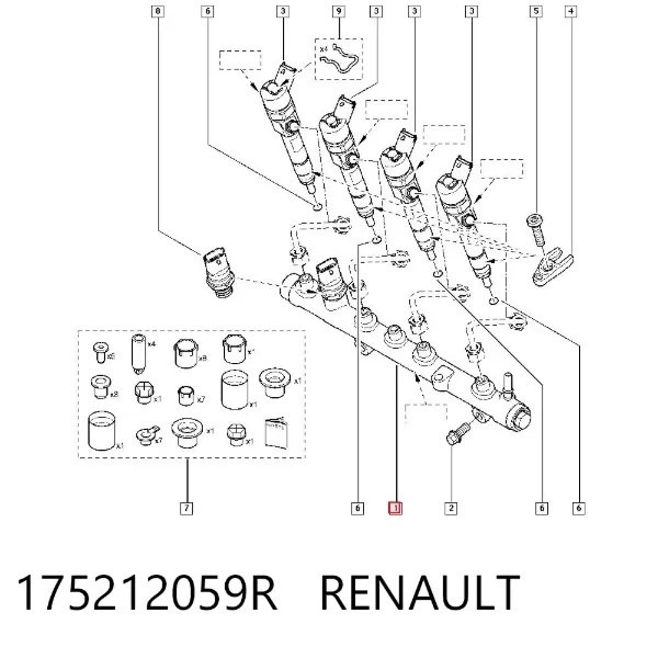 Rampa de combustible 175212059R Renault (RVI)