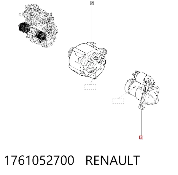 Motor de arranque 1761052700 Renault (RVI)