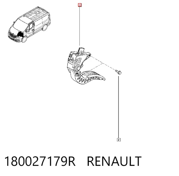 Pedal del acelerador 180027179R Renault (RVI)