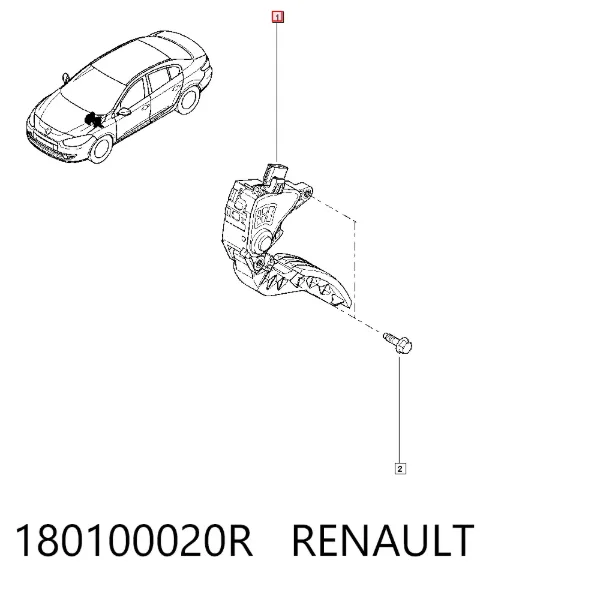 Pedal del acelerador 180100020R Renault (RVI)