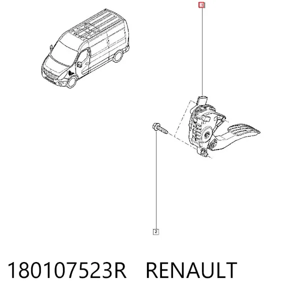 Pedal del acelerador 180107523R Renault (RVI)