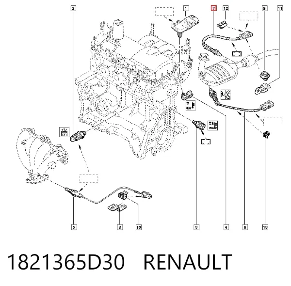 Sonda lambda 1821365D30 Renault (RVI)