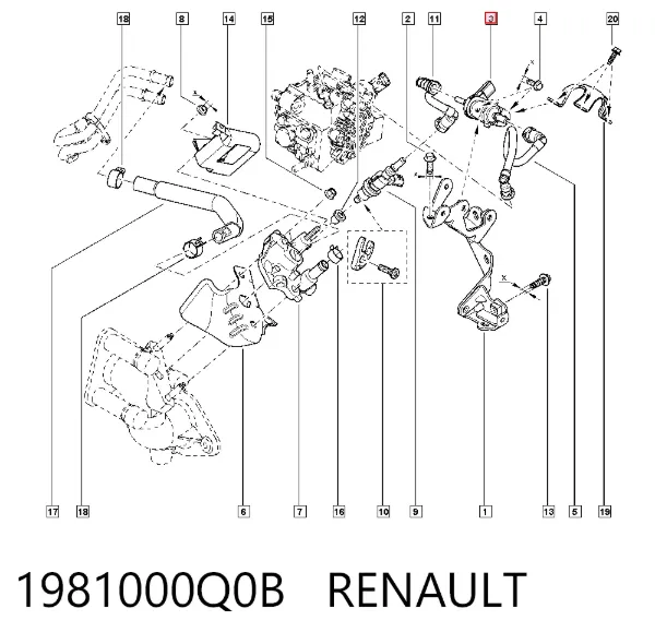 Valvula de purga del canister 1981000Q0B Renault (RVI)