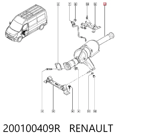 Filtro de partículas 200100409R Renault (RVI)