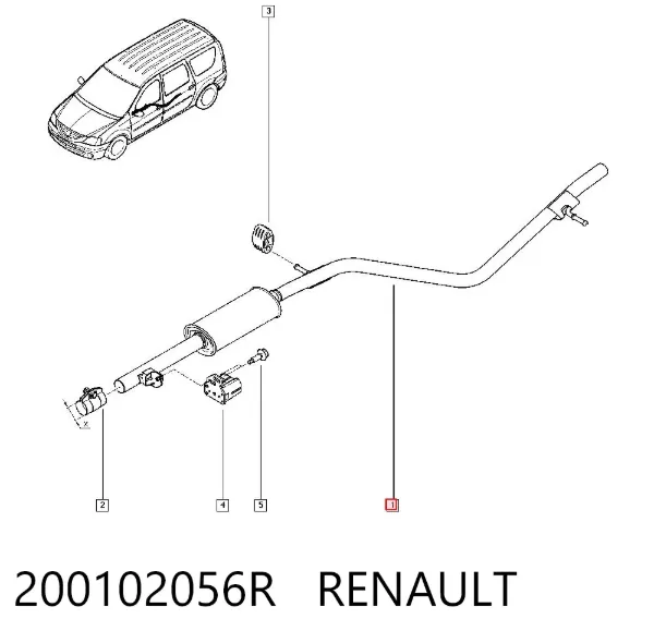 Silenciador central 200102056R Renault (RVI)