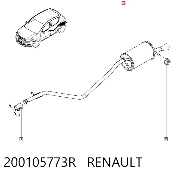 Silenciador trasero 200105773R Renault (RVI)