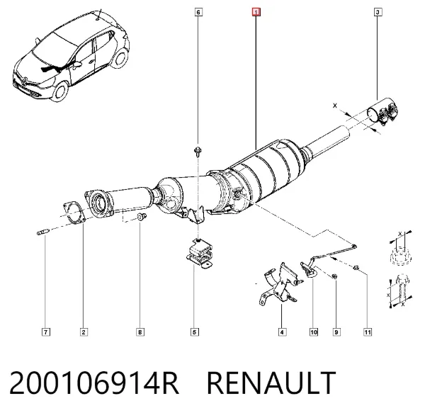 Filtro de partículas 200106914R Renault (RVI)