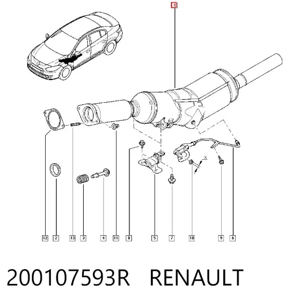 Filtro de partículas 200107593R Renault (RVI)