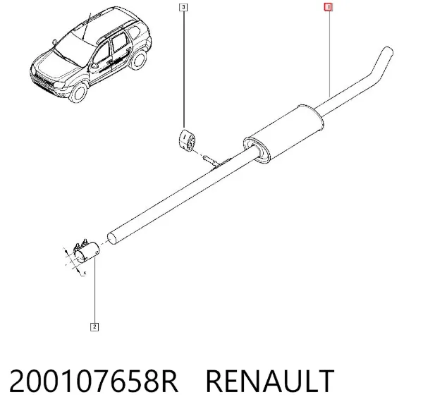 Silenciador central 200107658R Renault (RVI)