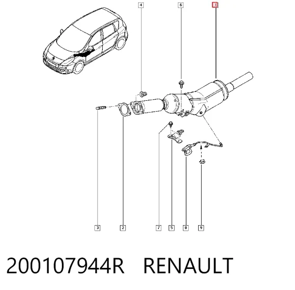 Filtro de partículas 200107944R Renault (RVI)