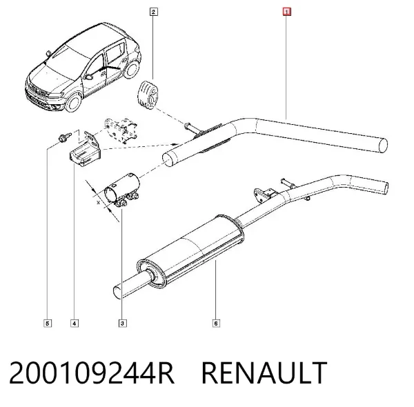 Silenciador central 200109244R Renault (RVI)
