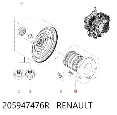 Guía del cojinete de desembrague RENAULT 205947476R