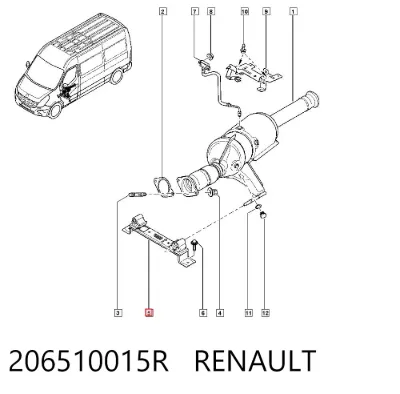 Soporte del tubo de escape RENAULT 206510015R