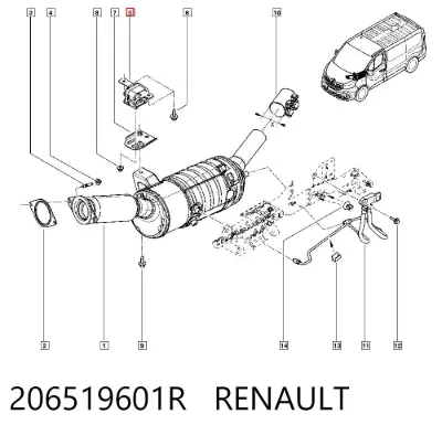 Soporte del tubo de escape RENAULT 206519601R