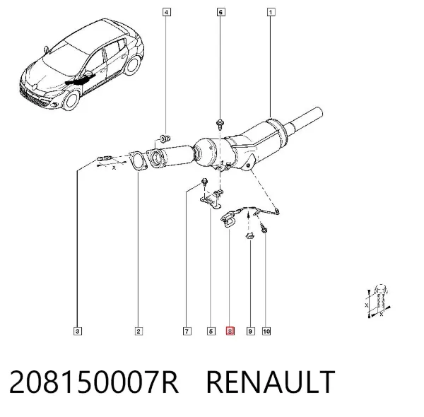 Sensor de presion gases de escape 208150007R Renault (RVI)