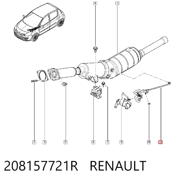 Sensor de presion gases de escape 208157721R Renault (RVI)
