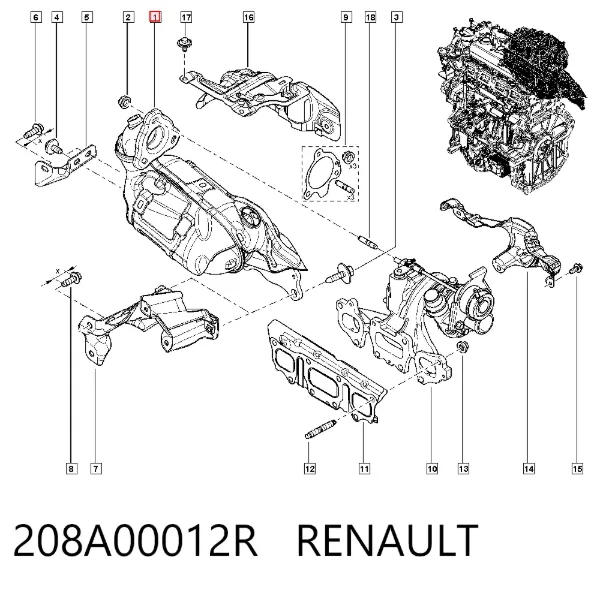 Catalizador 208A00012R Renault (RVI)