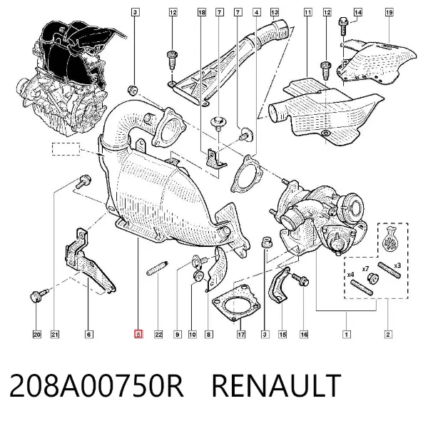 Catalizador 208A00750R Renault (RVI)