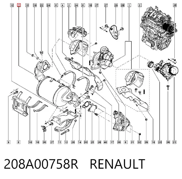 Catalizador 208A00758R Renault (RVI)