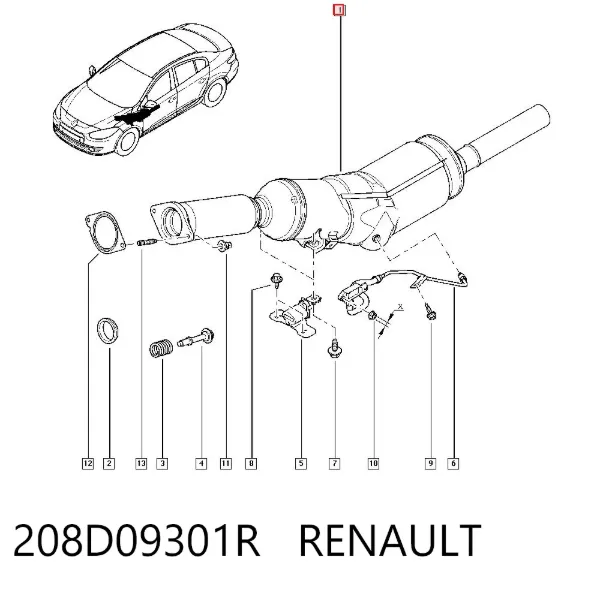 Filtro de partículas 208D09301R Renault (RVI)