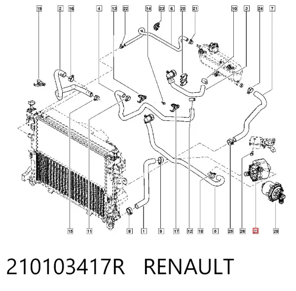 Bomba de agua 210103417R Renault (RVI)
