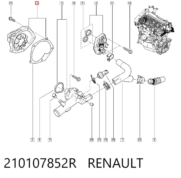Bomba de agua 210107852R Renault (RVI)