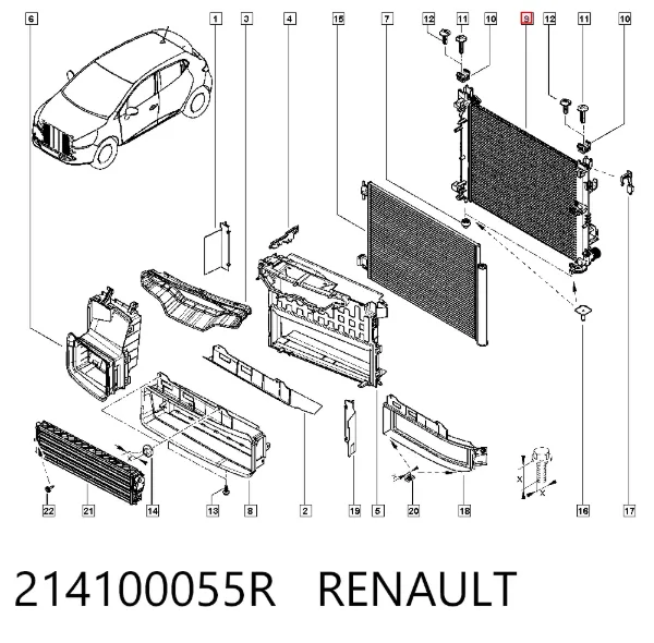 Radiador 214100055R Renault (RVI)