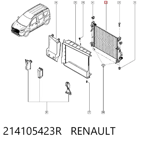 Radiador 214105423R Renault (RVI)