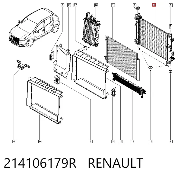 Radiador 214106179R Renault (RVI)