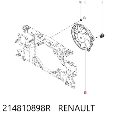 Ventilador eléctrico de refrigeración completo (motor y hélice) RENAULT 214810898R