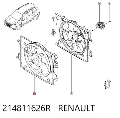 Ventilador eléctrico de refrigeración completo (motor y hélice) RENAULT 214811626R