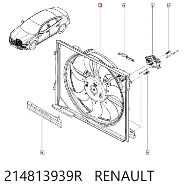 Ventilador eléctrico de refrigeración completo (motor y hélice) RENAULT 214813939R