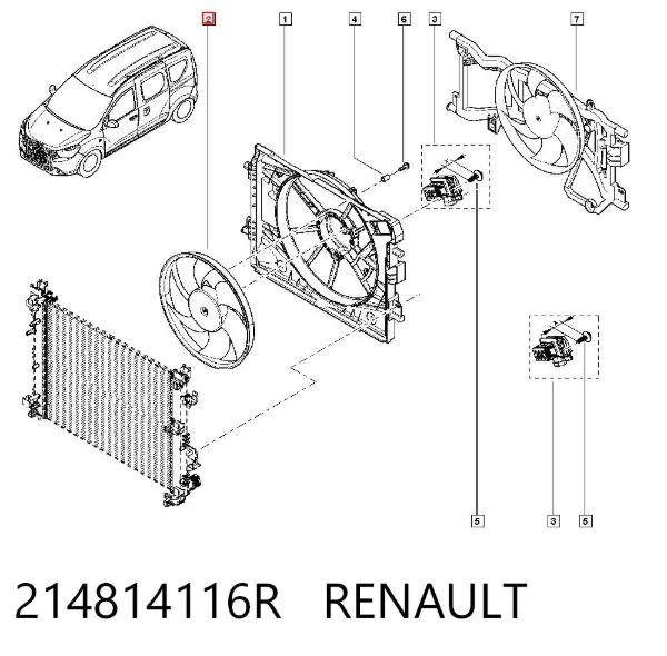 Ventilador del motor 214814116R Renault (RVI)