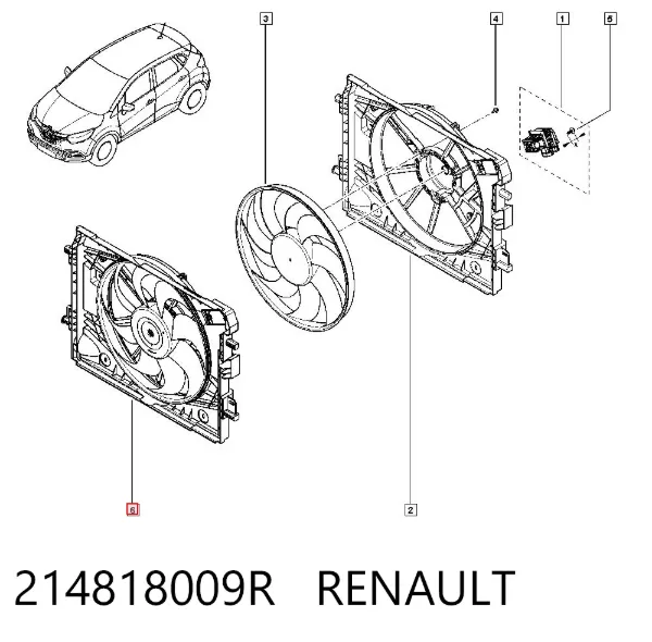 Ventilador de radiador 214818009R Renault (RVI)